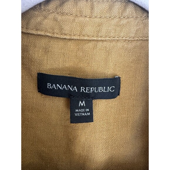 Banana Republic Heritage Linen Scout Dress Safari Lagenloook M Bronze - Picture 3 of 15